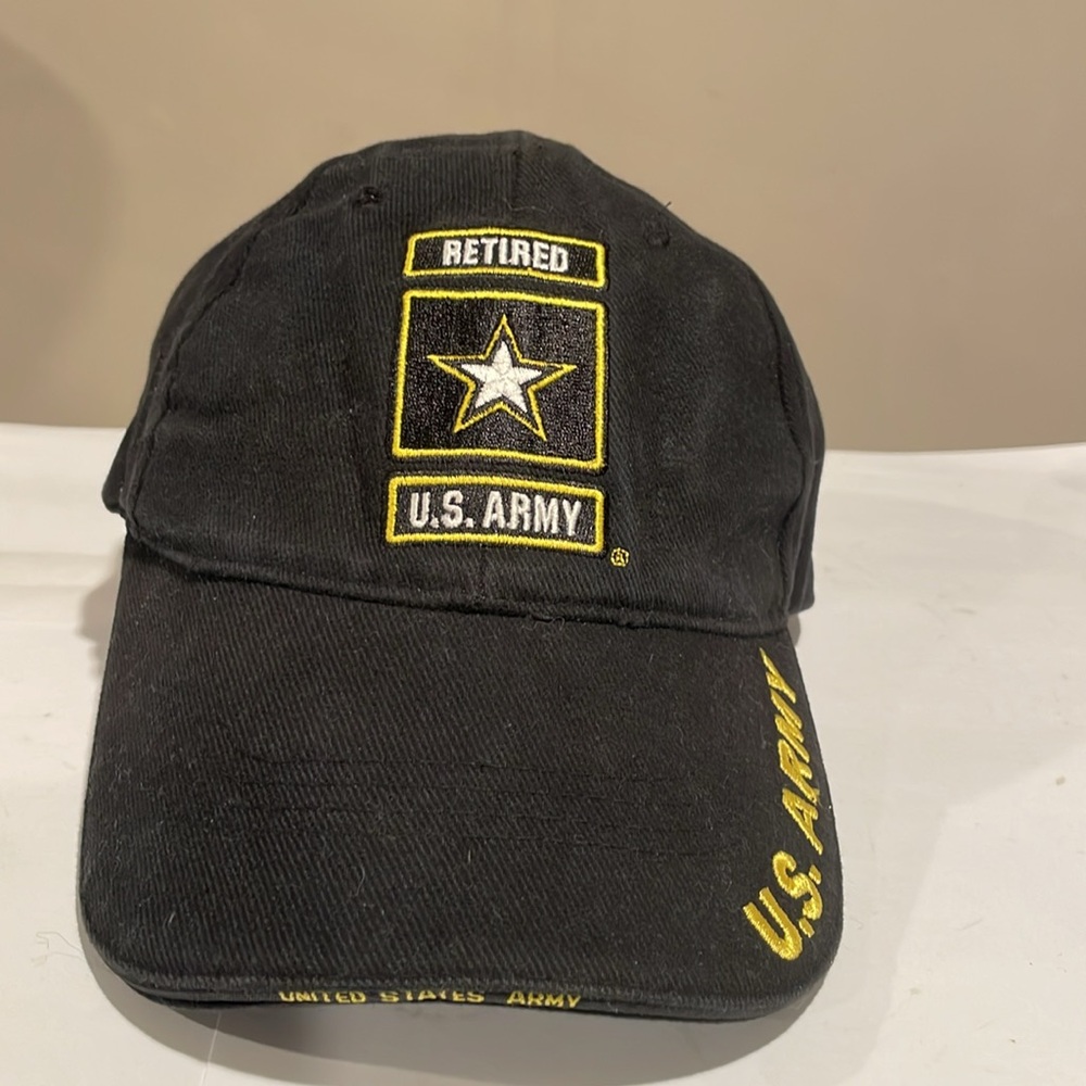 Retired Army Black Baseball Cap